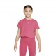 Nike T-Shirt Crop Fuxia Bambina