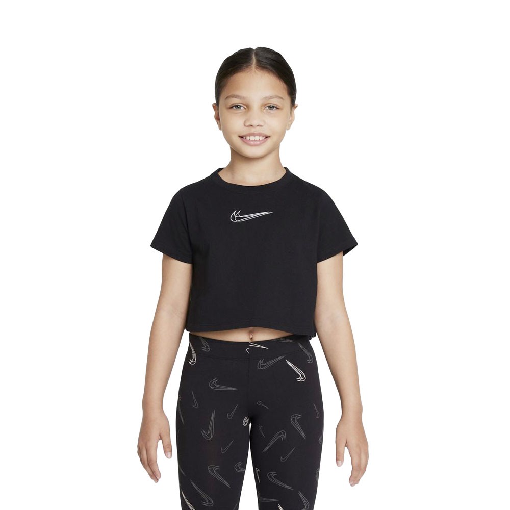 Nike T-Shirt Crop Nero Ragazza XS