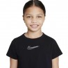 Nike T-Shirt Crop Nero Bambina