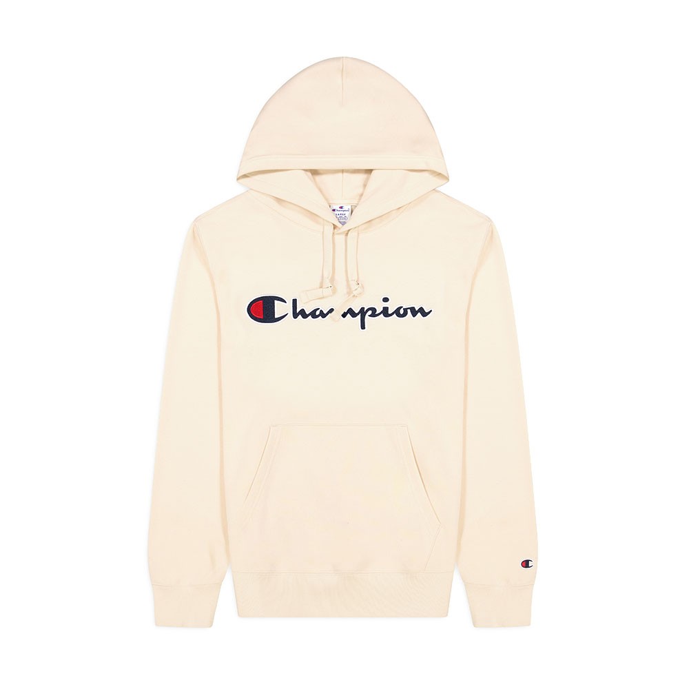 Image of Champion Felpa Con Cappuccio Logo Beige Uomo L