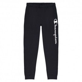 Champion Pantaloni Con Polsino Logo Bianco Nero Uomo