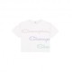 Champion Cropped T-Shirt Multilogo Bianco Donna