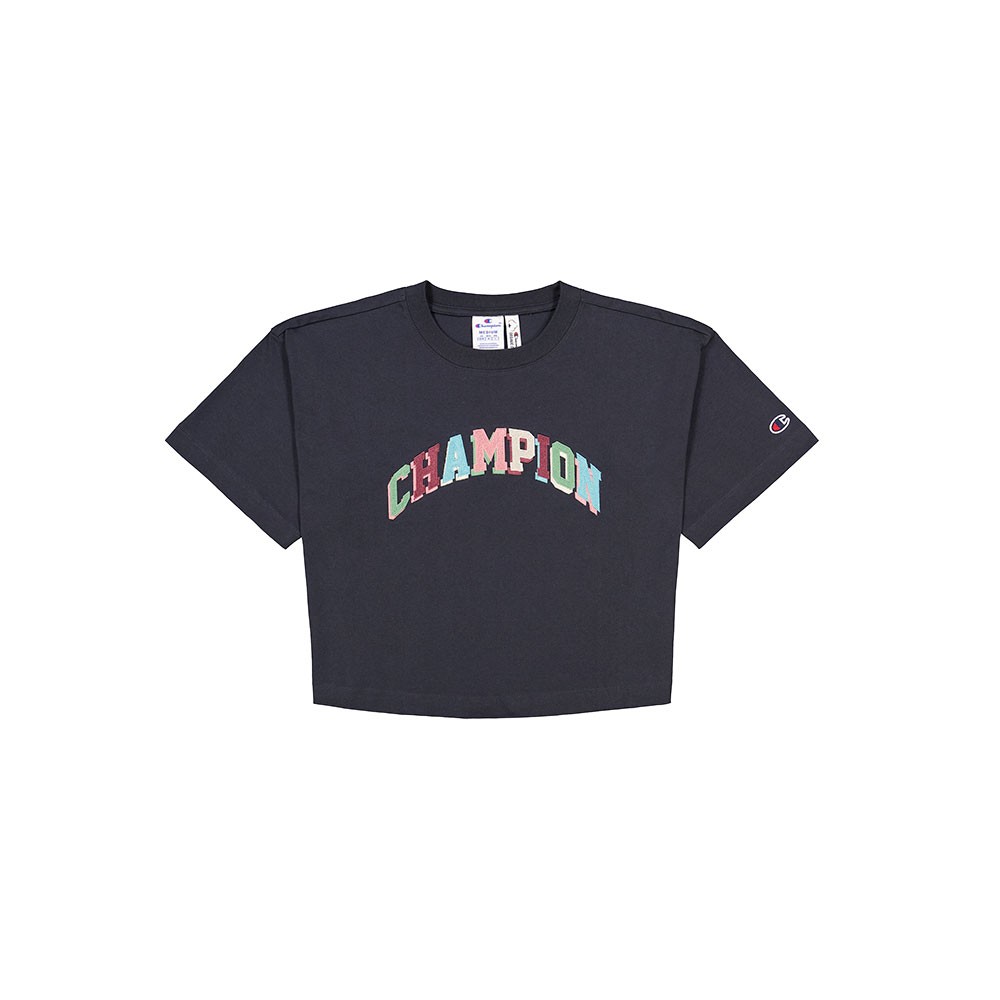 Image of Champion Cropped T-Shirt Nero Donna L