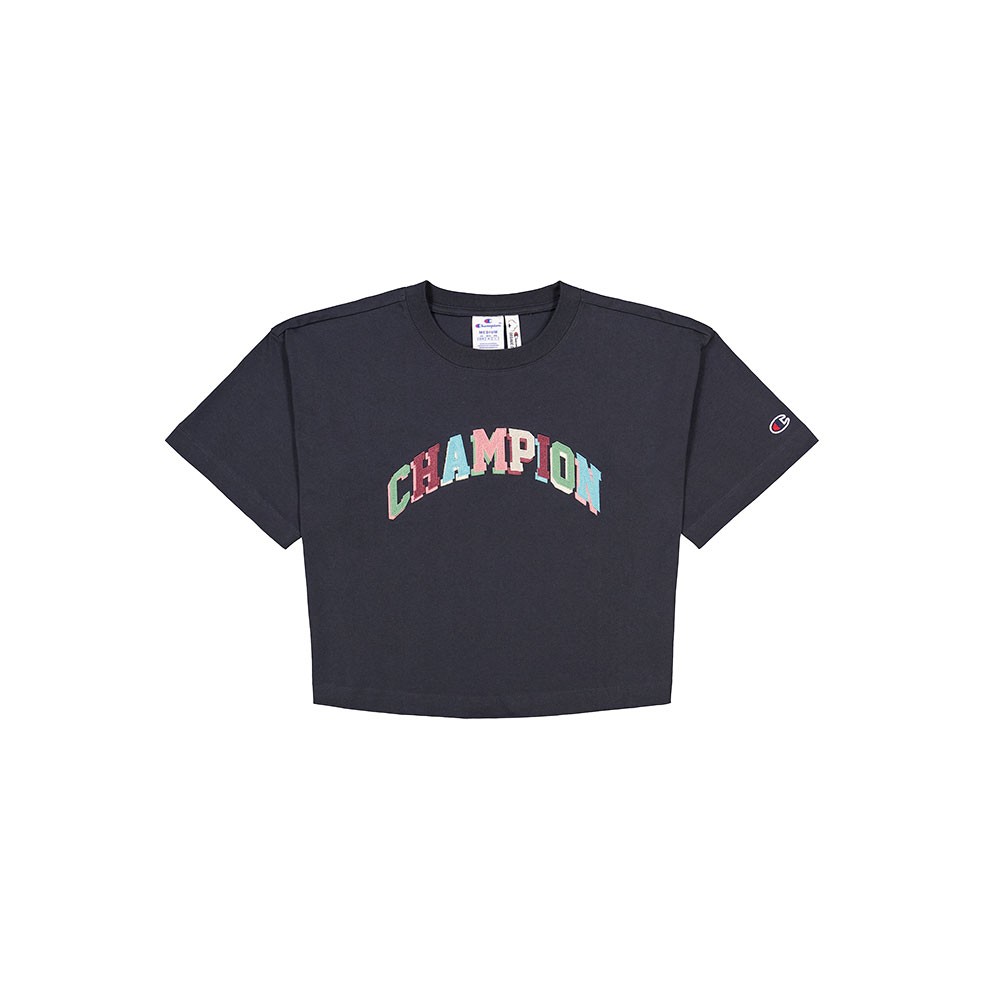 Image of Champion Cropped T-Shirt Nero Donna M