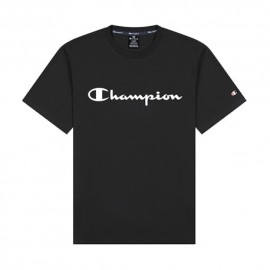 Champion T-Shirt Logo Bianco Manica Nero Uomo