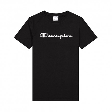 Champion T-Shirt Logo Bianco Nero Donna