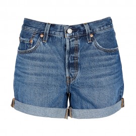 Levi's Shorts 501 S/Strappi Blu Medio Donna - Acquista online su Sportland