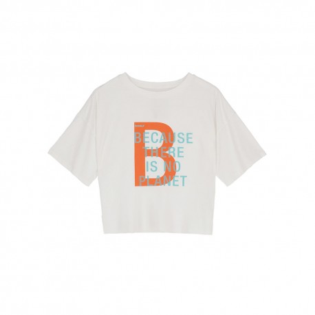 Ecoalf Cropped T-Shirt Bibalf Bianco Bambino