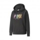 Puma Felpa Con Cappuccio Logo Nero Donna