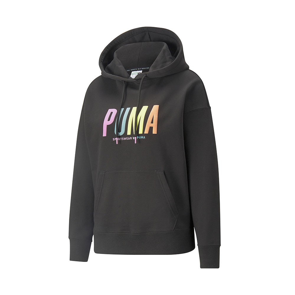 Puma Felpa Con Cappuccio Logo Nero Donna S