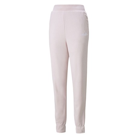 Puma Pantaloni Con Polsino Logo Rosa Donna