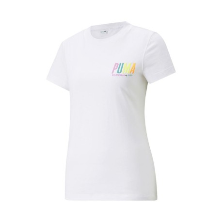Puma T-Shirt Con Stampa Bianco Donna