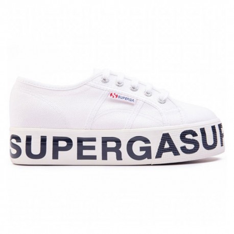 Superga 2790 Platf Lettering Bianco - Sneakers Donna