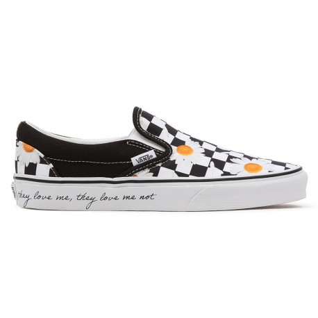 Vans Classic Slip On Love Me Nero Margherite - Sneakers Donna