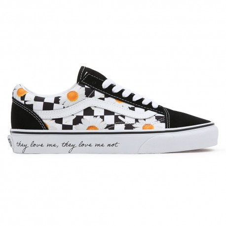 Vans Old Skool Love Me Nero Margherite - Sneakers Donna