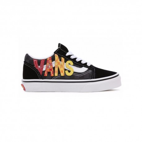 Vans Old Skool Flame Logo Ps Nero - Scarpe Ginnastica Bambino