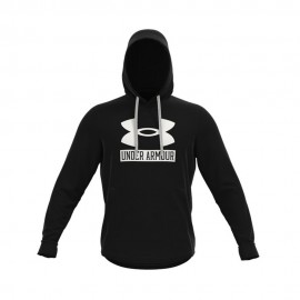 Under Armour Felpa Palestra Con Cappuccio Logo Nero Uomo