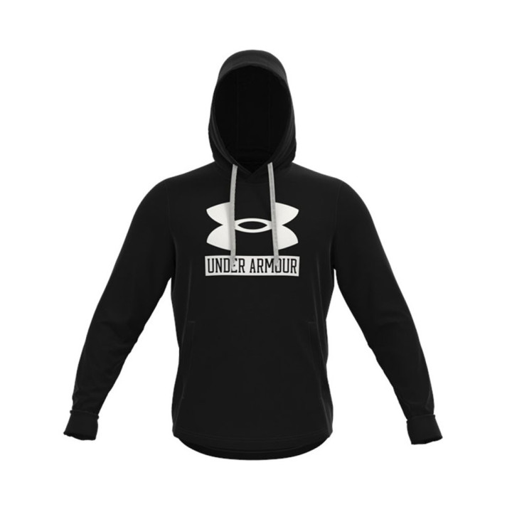 Under Armour Felpa Palestra Con Cappuccio Logo Nero Uomo