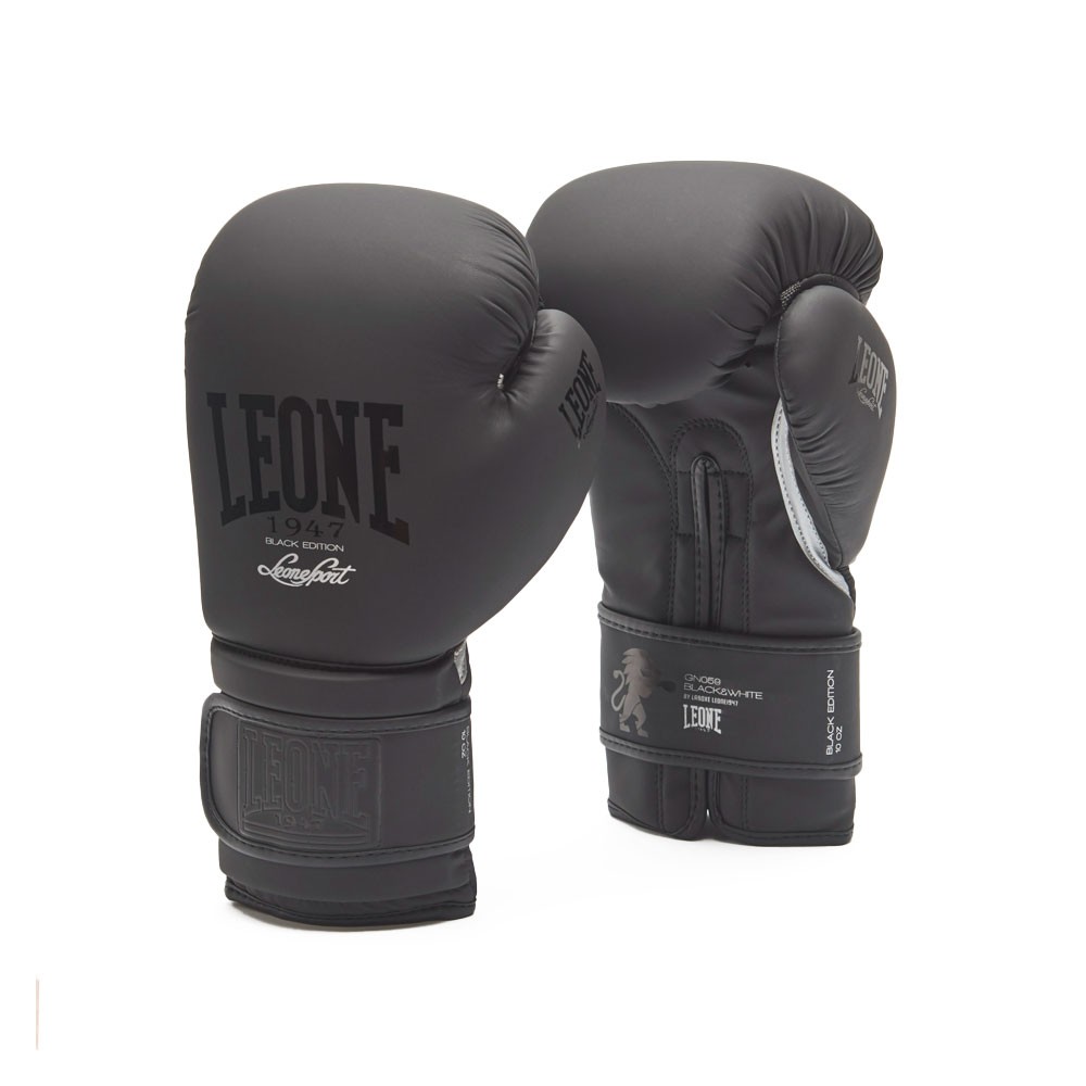 Image of Leone Guanti Boxe Nero &Bianco Nero Uomo 10OZ