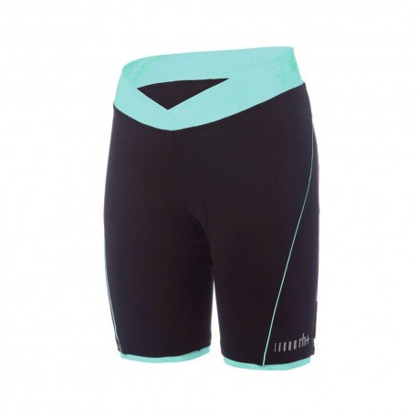 Rh+ Pantaloncini Ciclismo Pista Nero Turchese Donna