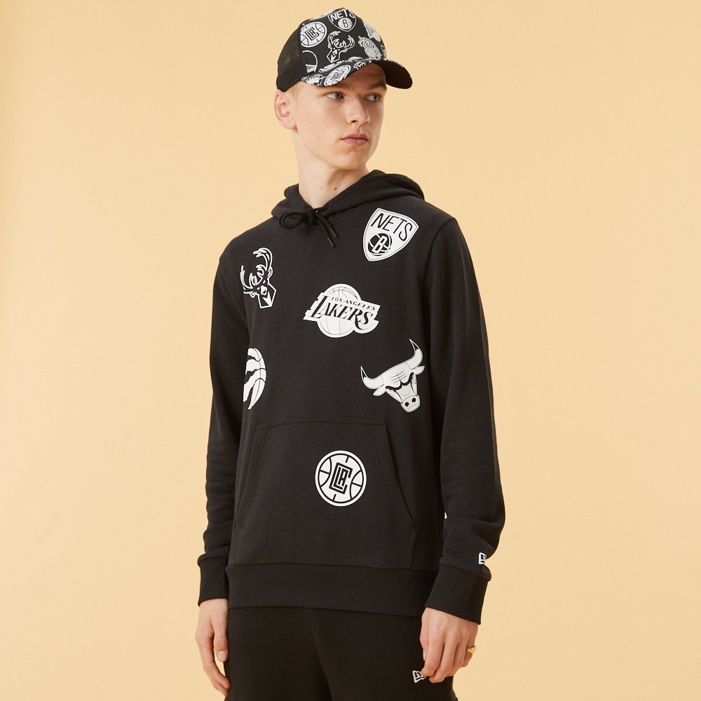 New Era Felpa Nba Multi Team Nero Bianco Uomo - Acquista online su Sportland