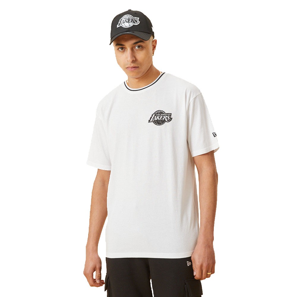 New Era Maglia Basket Nba Over Lakers Bianco Nero Uomo - Acquista online su  Sportland