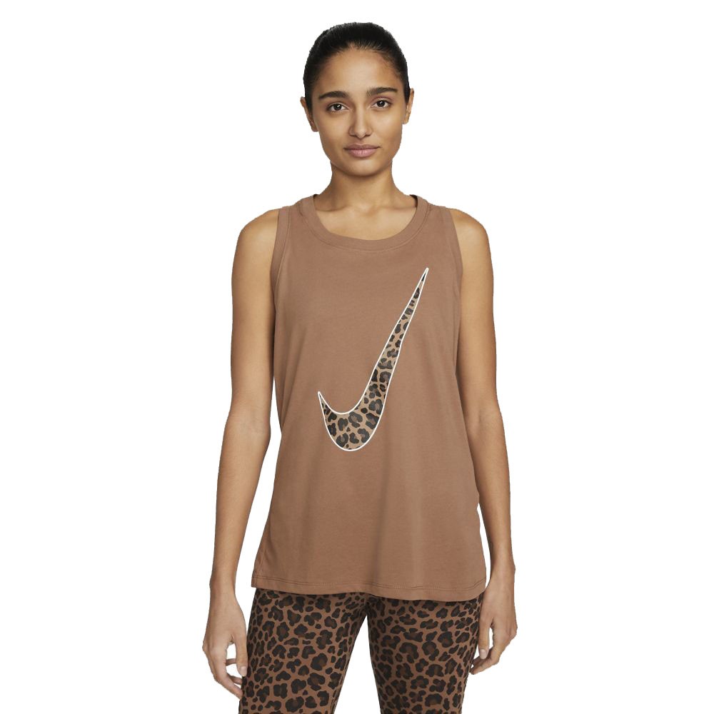 Nike Canotta Palestra Leopard Marrone Donna L