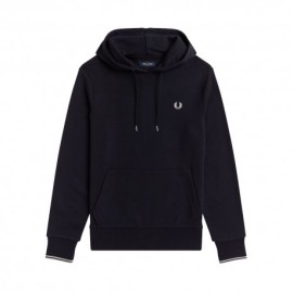 Fred Perry Felpa Con Cappuccio Logo Blu Uomo