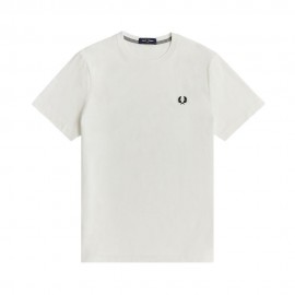 Fred Perry T-Shirt Logo Bianco Nero Uomo