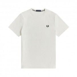 Fred Perry T-Shirt Logo Bianco Nero Uomo