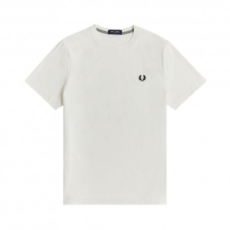 Fred Perry T-Shirt Logo Bianco Nero Uomo