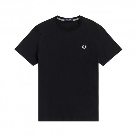 Fred Perry T-Shirt Logo Nero Bianco Uomo