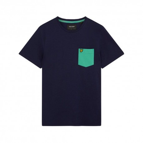 Lyle & Scott T-Shirt Taschino Contrasto Blu Verde Uomo