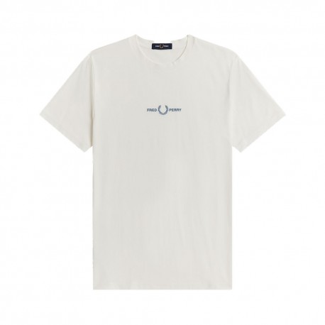 Fred Perry T-Shirt Logo Centrale Bianco Uomo
