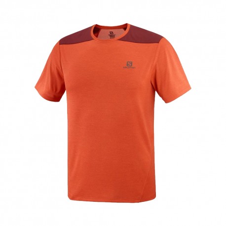 Salomon T-Shirt Outline Fiery Rosso Cabernet Uomo