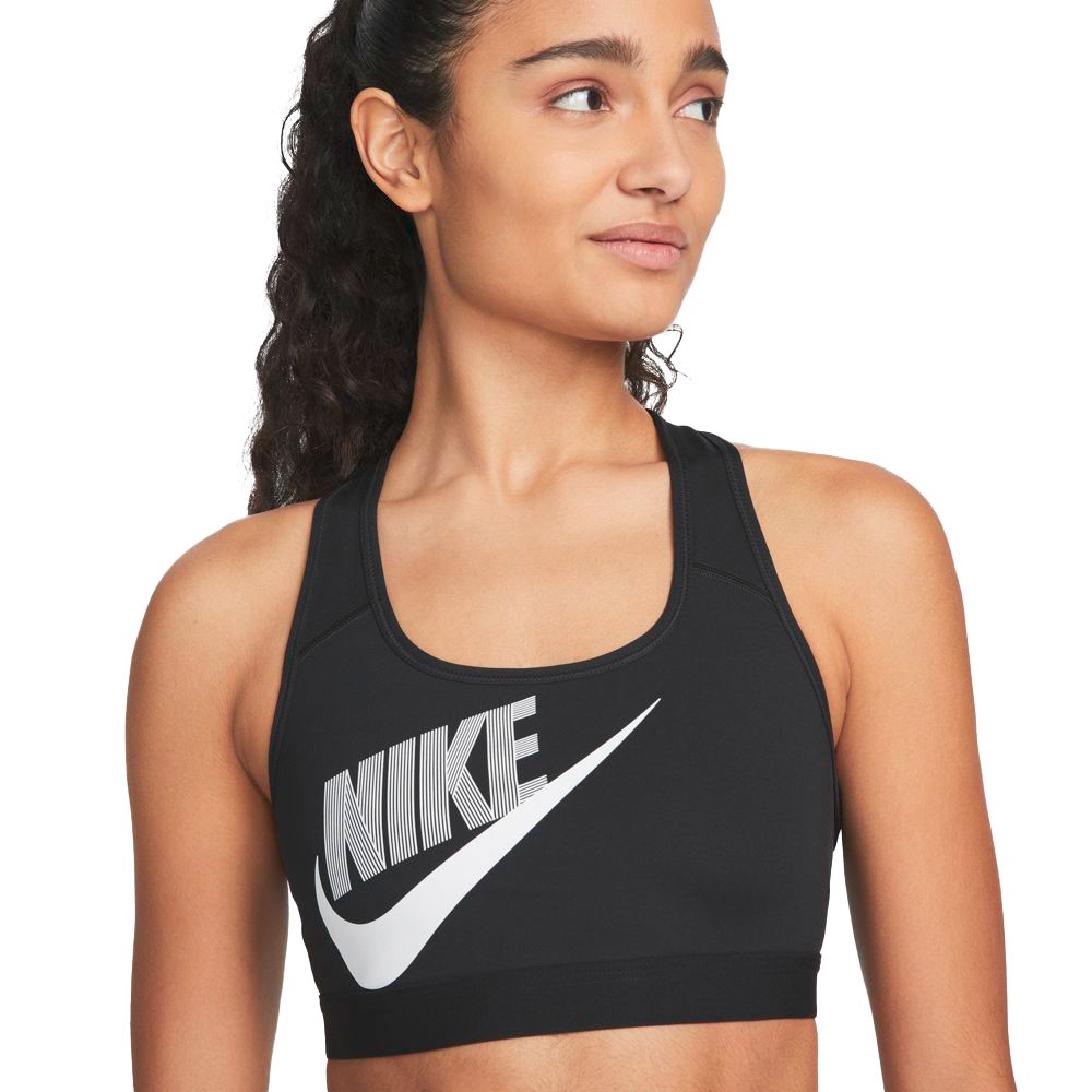 Nike - DONNA Reggiseno Sportivo Swoosh Nero