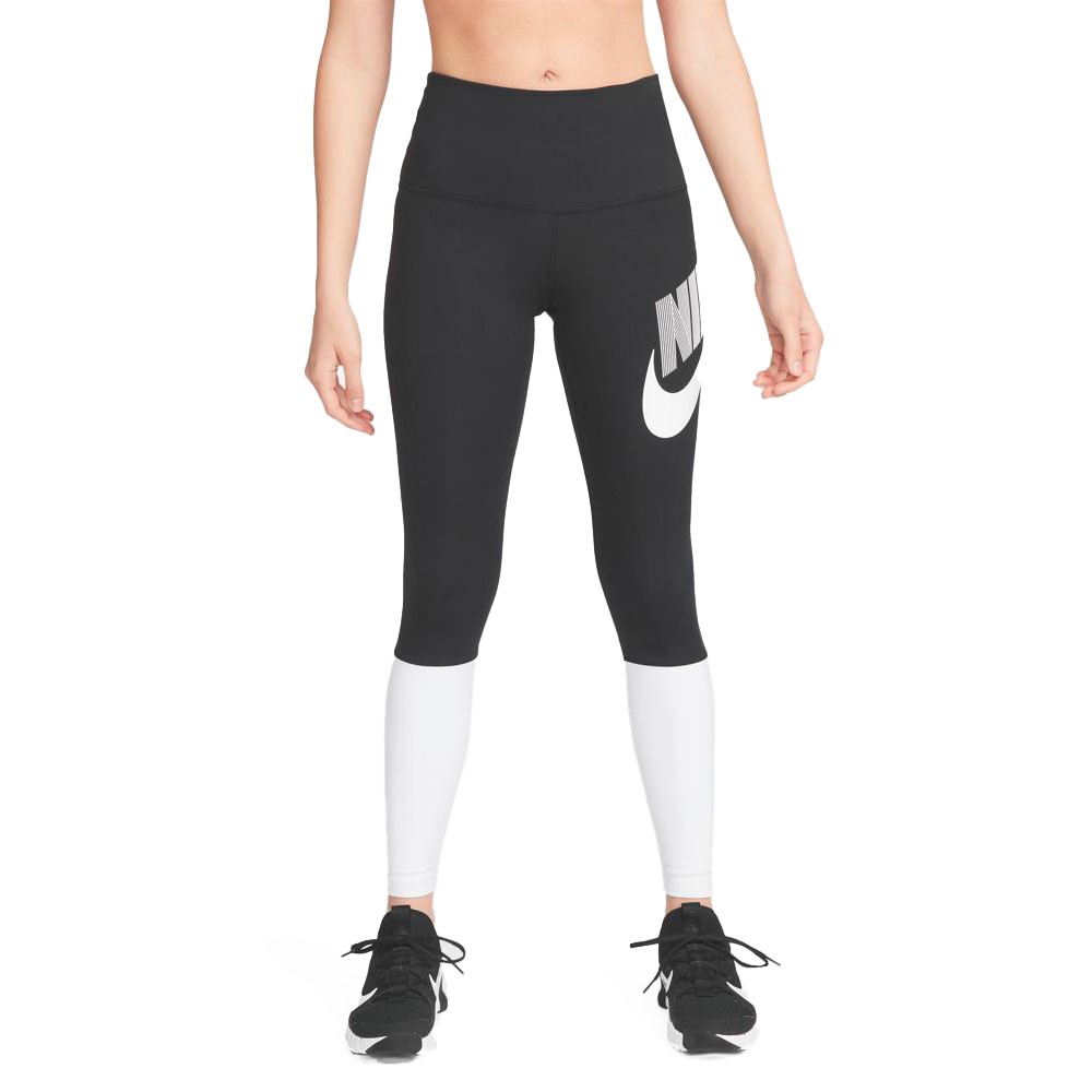 Image of Nike Leggings Logo Nero Bianco Donna L