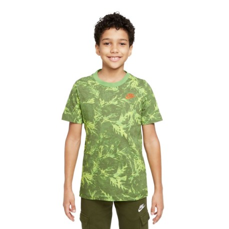 Nike T-Shirt Camo Leaf Verde Bambino