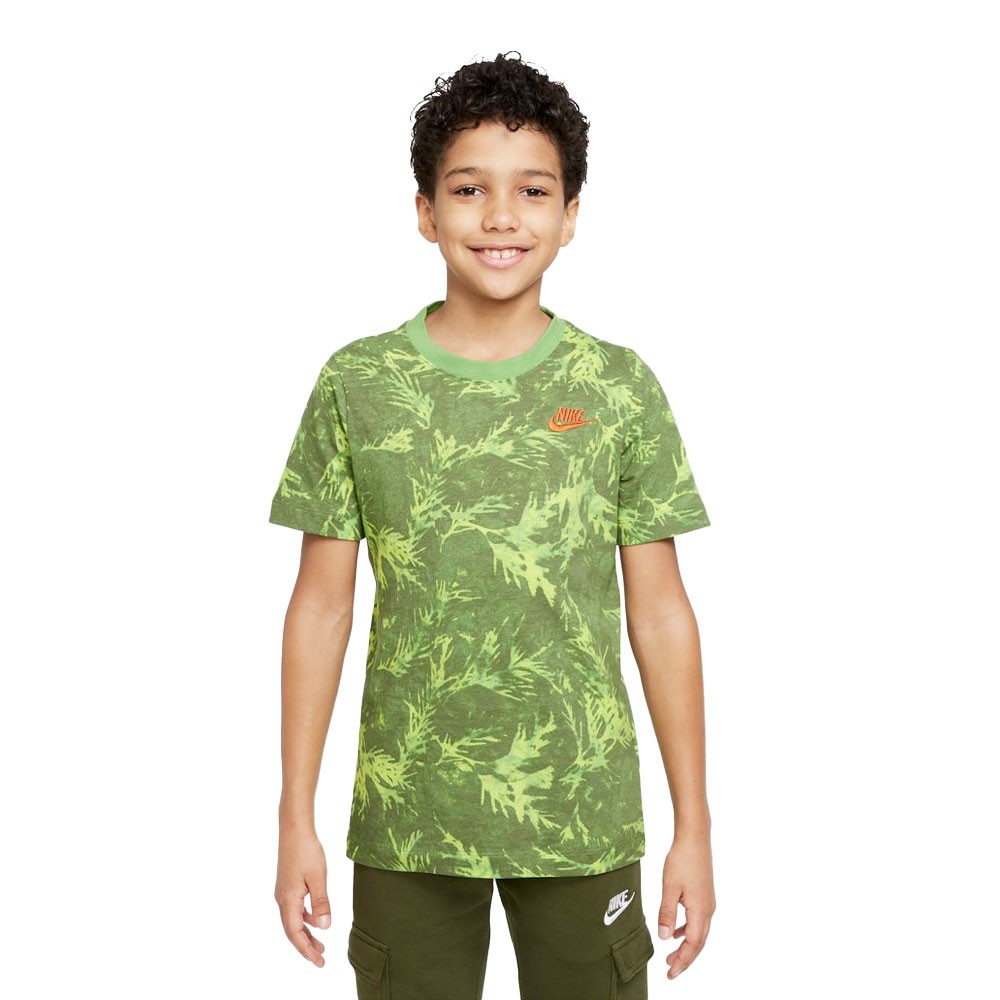Nike T-Shirt Camo Leaf Verde Ragazzo M