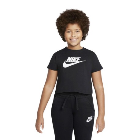 Nike T-Shirt Crop Nero Bambina