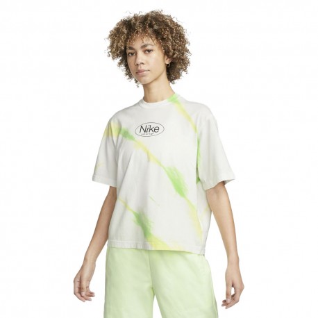 Nike T-Shirt Tie Die Verde Donna