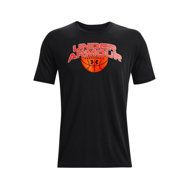 Under Armour Maglia Basket Bball Branded Wrdmrk Nero Arancio Uomo