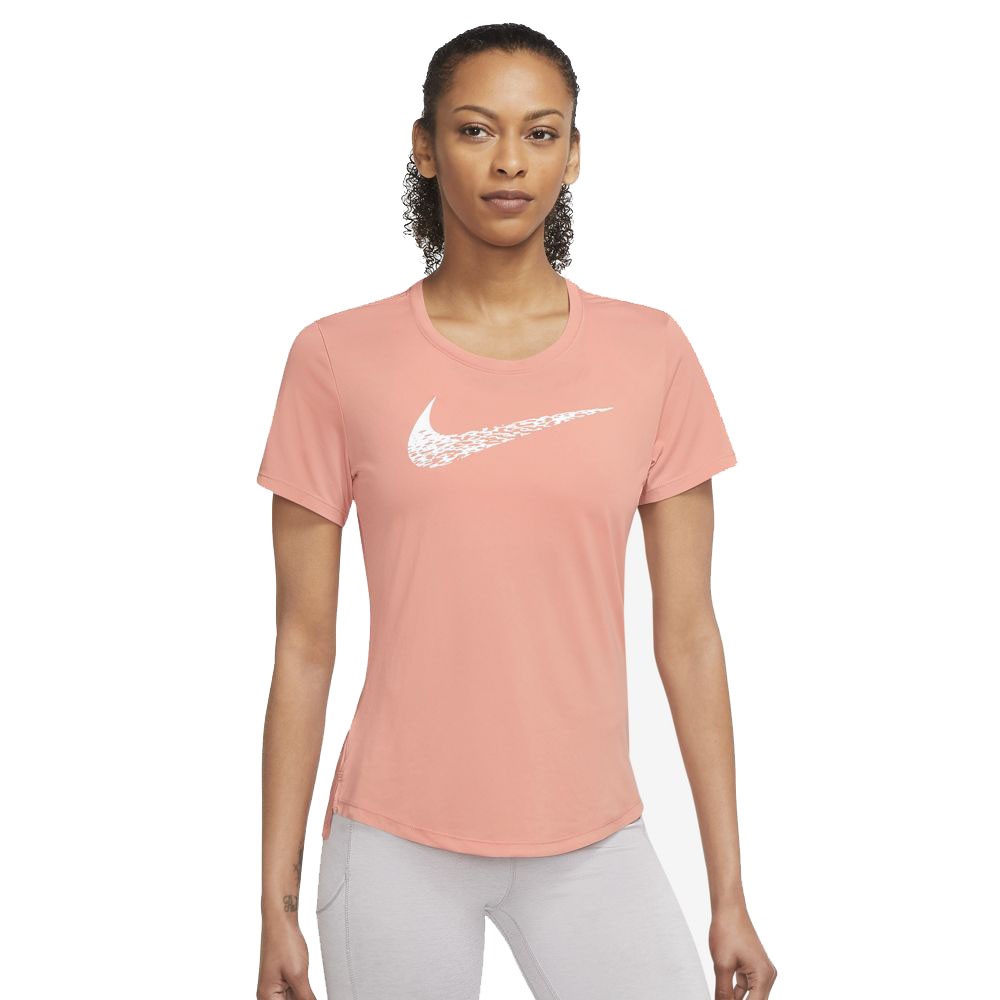 Nike Maglia Running Swoosh Lt Madder Root Bianco Donna S