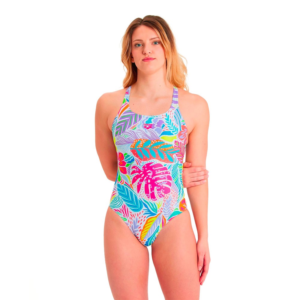 Image of Arena Costume Intero Piscina Floral Bianco Multi Donna 42