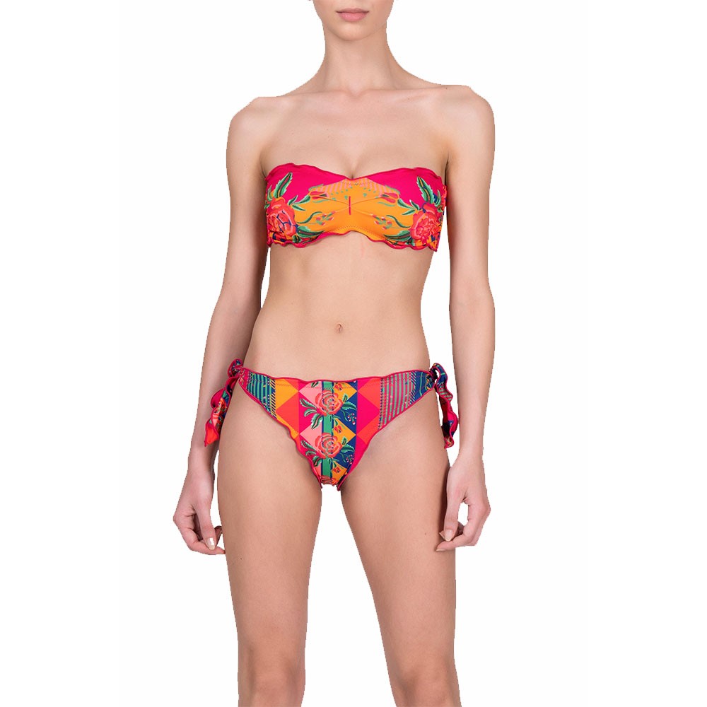 Effek Bikini Fascia Fiorato Arancione Donna M
