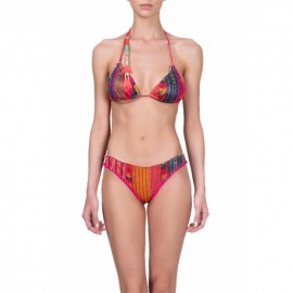 Effek Bikini Triangolo Fiorato Arancione Donna