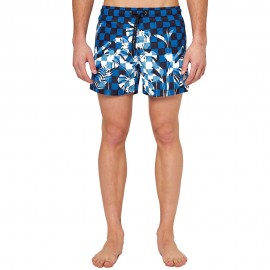 Sundek Costume Boxer Quadri Fiori Blu Multicolore Uomo