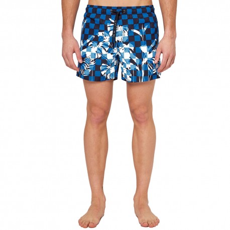 Sundek Costume Boxer Quadri Fiori Blu Multicolore Uomo