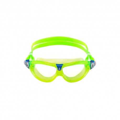 Aqua Sphere Maschera Nuoto Seal Kid 2 Clear Lens Lime Blu Bambino