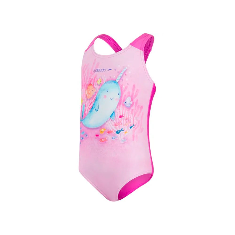 Speedo Costume Intero Piscina Narwhal Rosa Azzurro Neonato ITA 2 Anni